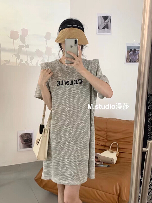[MSTUDIO MANSA] letter Xiaoxiang casual loose dress 6728\ll