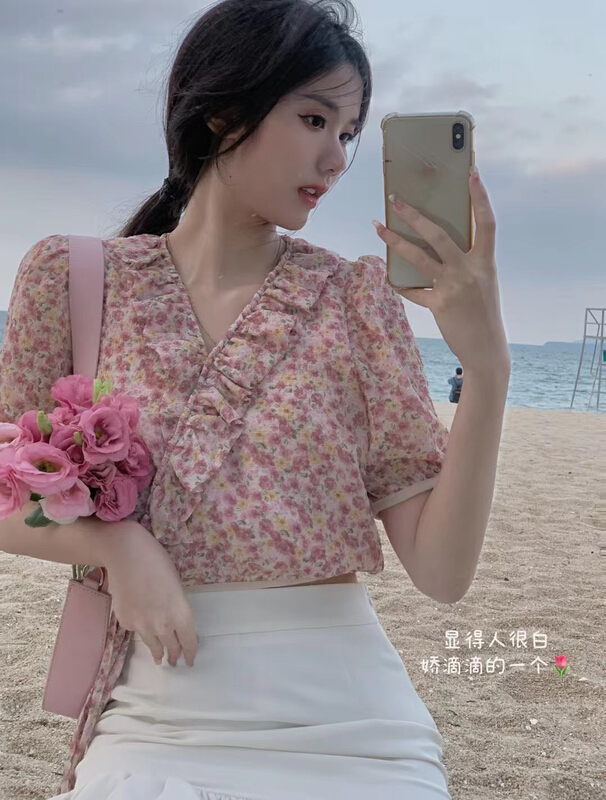 [forever23] tender floral temperament shirt 798\hjy