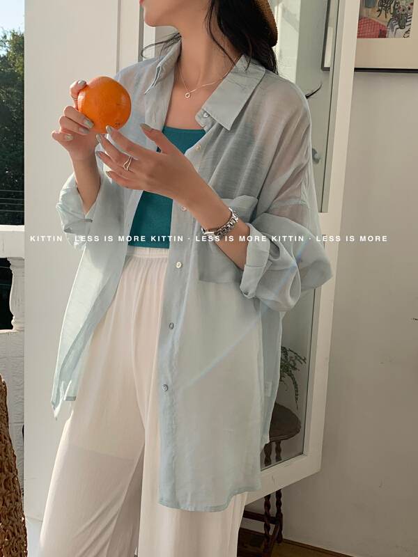 In early summer! [Kittin] candy color Tencel versatile solid color sunscreen shirt (only selling sunscreen shirts) 8088-ss\l