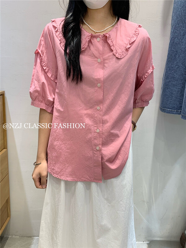 [NZJ] single breasted simple fresh shirt 820110\l