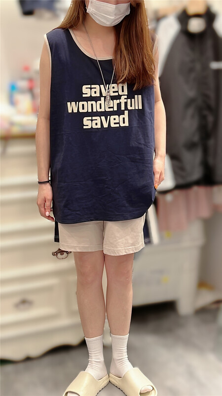 [big 9] letter printed comfortable vest / suspender (vest only) 1110\l