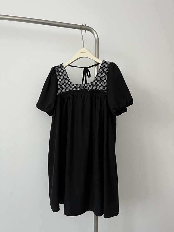 [RS] color blocked square collar dress rs2168\xyy