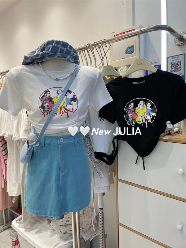 [Julia] graphic print comfortable short sleeve T-shirt (T-shirt only) 998\pcz