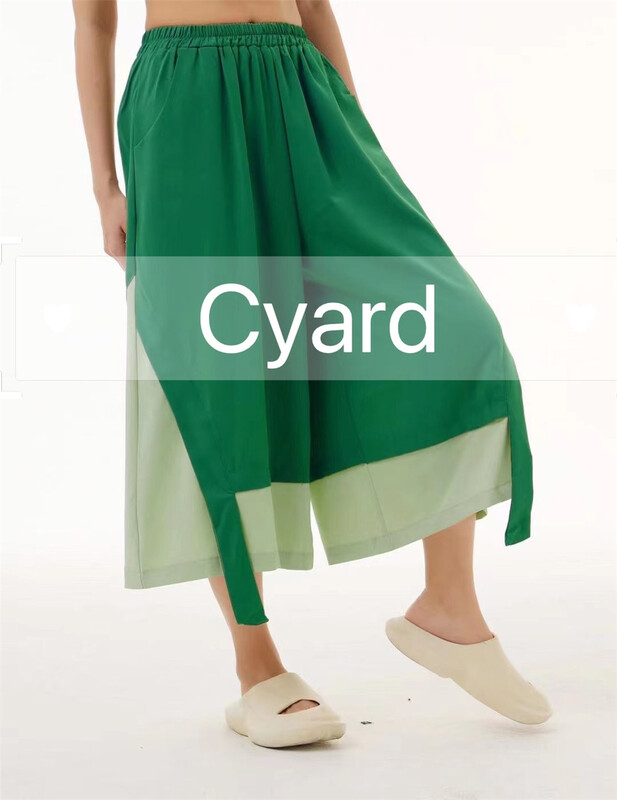[cyard] color matching wide leg comfortable casual pants 81626\l