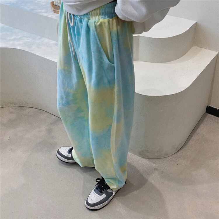 Original price 50.76! [free Valley] elastic waist tie dyed personalized casual pants 4464\lsw