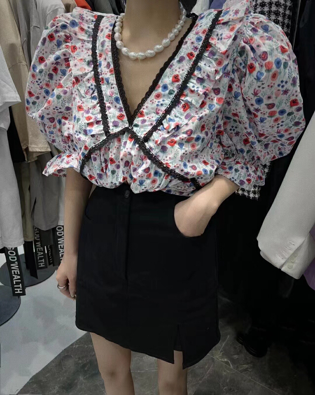 In early summer! [MI] Korean version aging Ruffle shirt 9105\pcz
