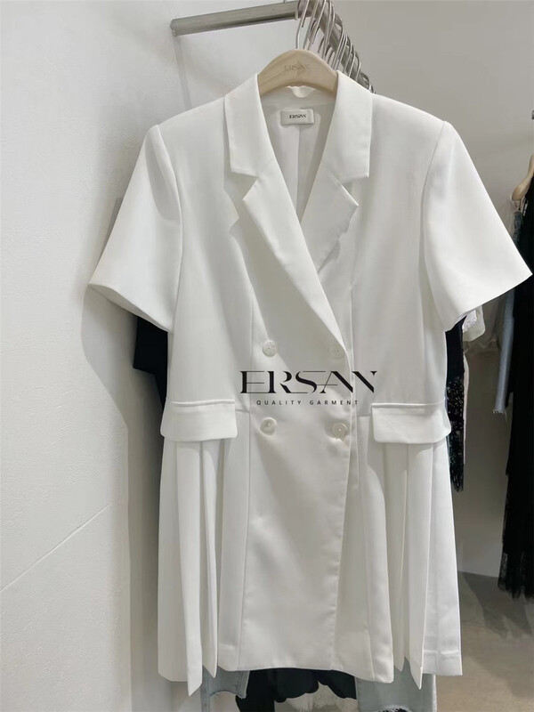 [Ersan] temperament letter double breasted dress 71505\zxl