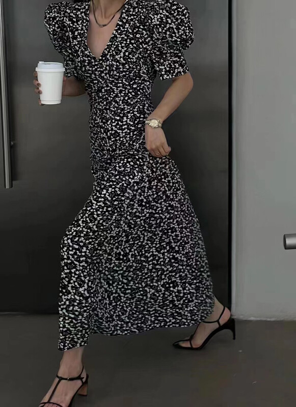 [Han C family] lady floral split dress 6347\pcz