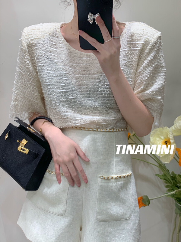 [tinamini] temperament small fragrance high waist casual shorts k928\hjy