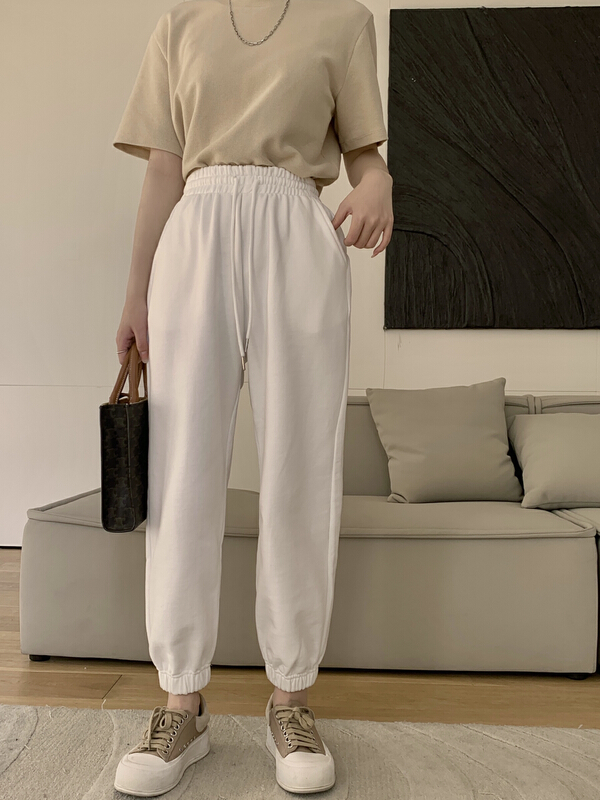 Original price 88.99! [11An] simple multi-color elastic waist and leggings casual pants a6091