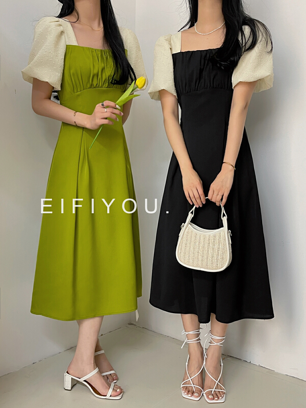[EI fi you] the new French stitched slim dress in early summer (dress only) 5088\lsl