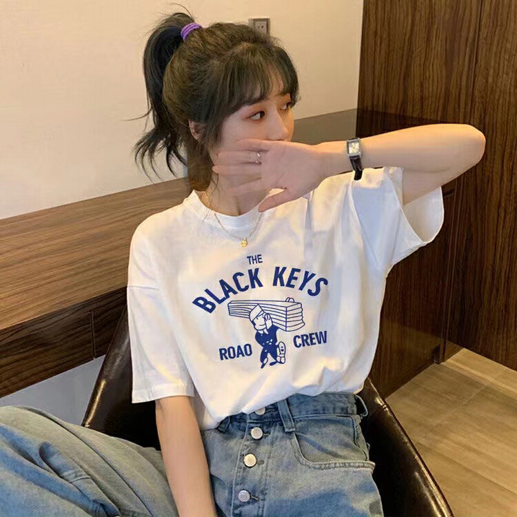 New year in early spring! [ziyijia] Korean lettered casual Pullover short sleeve T-shirt ys1-0026\wtt