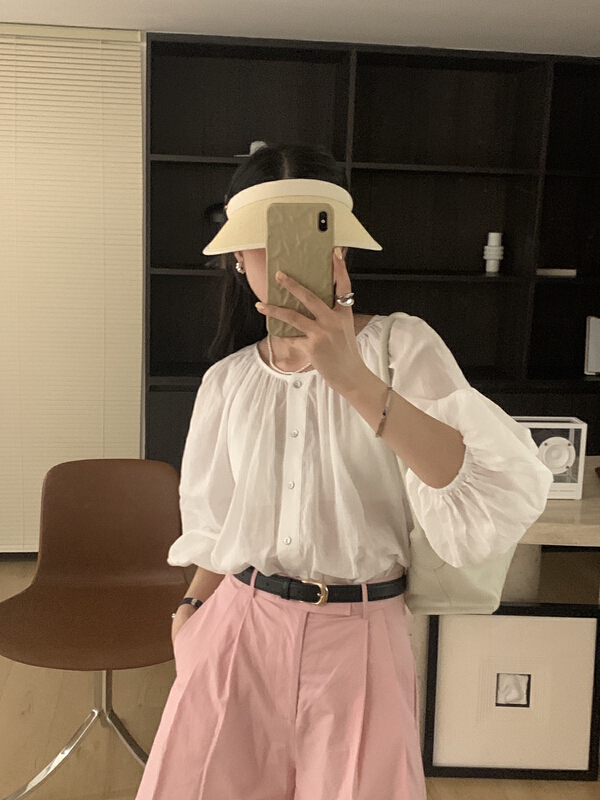 [the nice] casual round neck simple raglan sleeve sunscreen shirt 9280\hjy