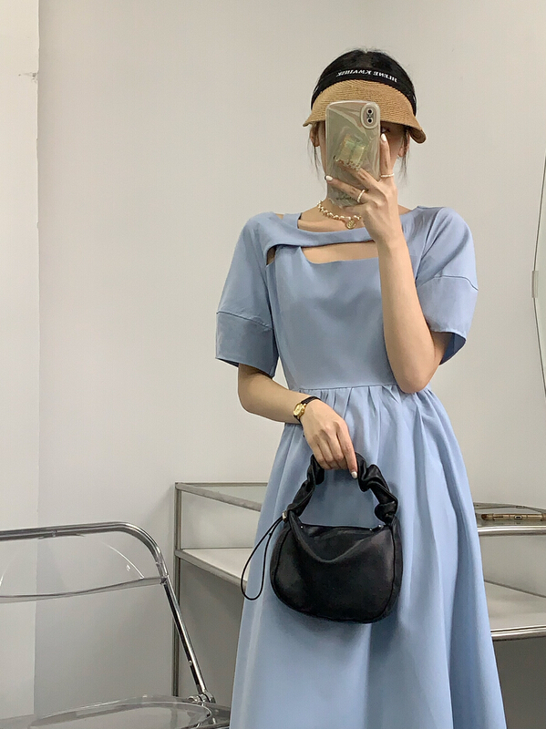 [Luoyi] fake two pleated lady dresses 9850\l