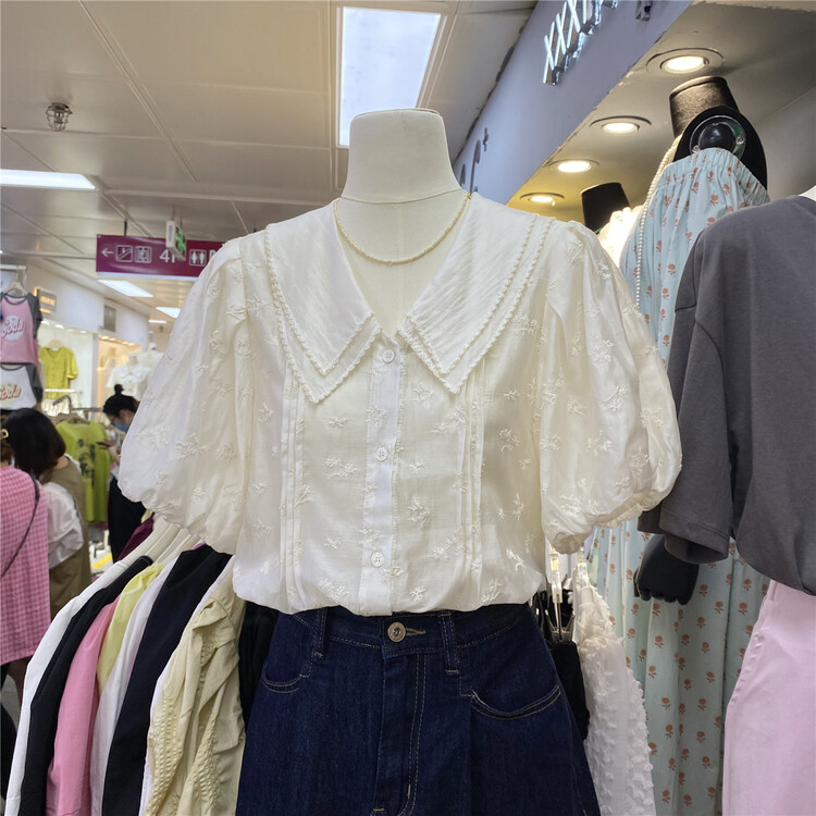 [cepar] Korean style heavy industry Embroidery Shirt 7202\hjy