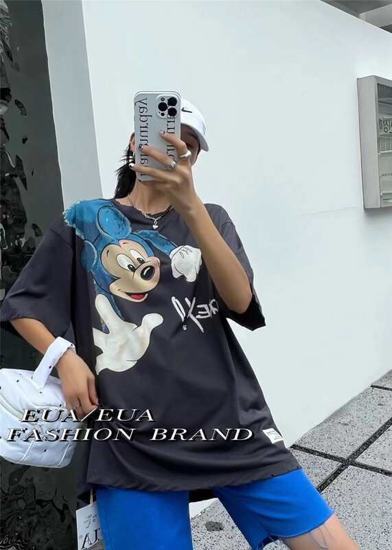 [European and American trend] round neck cartoon printed comfortable short sleeve T-shirt (T-shirt only) 12297\l