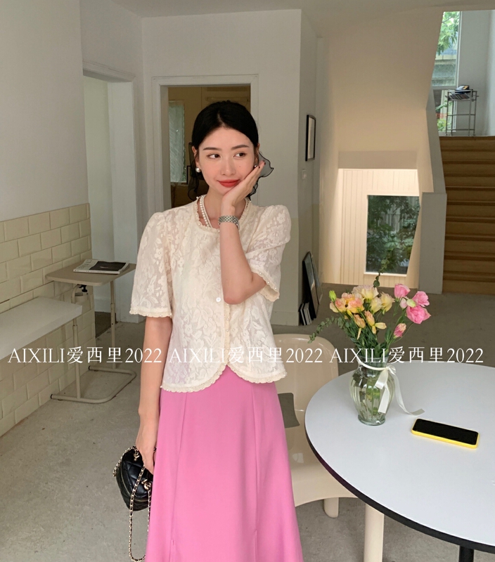 [aixili aixili] fresh little woman lace blouse (hollow out) 6652\wpl