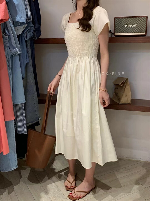 [OK fine] French square neck dress 5056\zjy