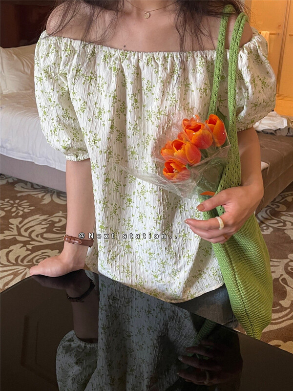 [next station] floral short sleeve pullover shirt 22268\zjy