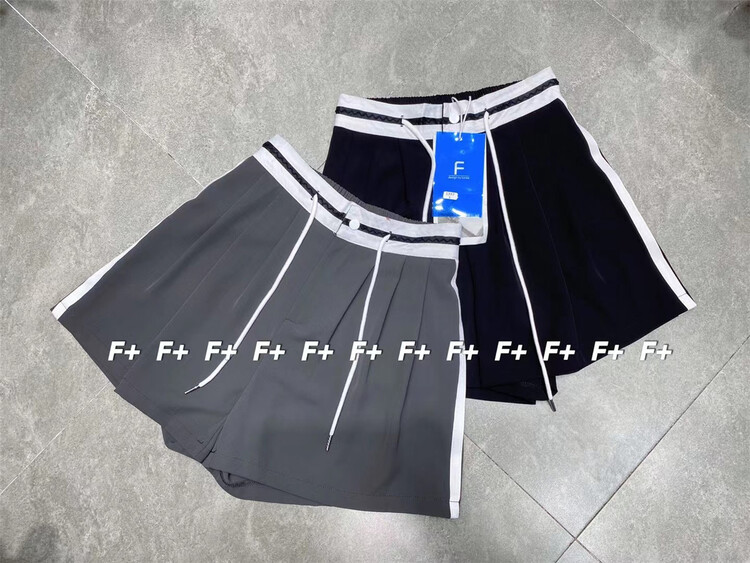 【F】 High waist slim color blocking lace up casual shorts 1397\hbx