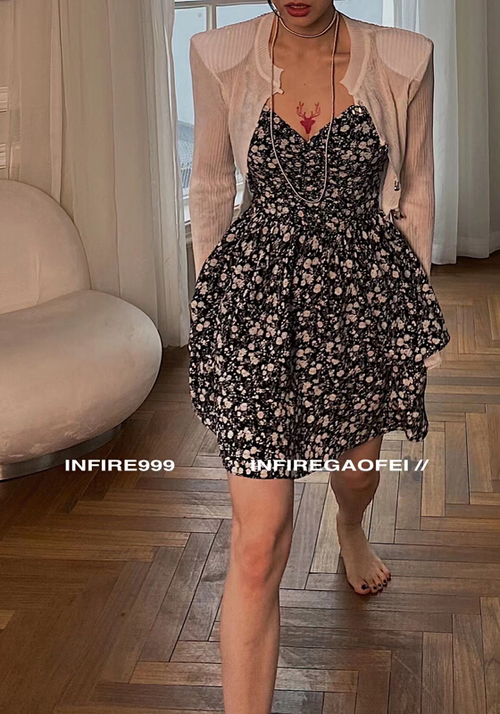 [toko.z] Korean floral suspender dress (not including external layering) 22165\zxl