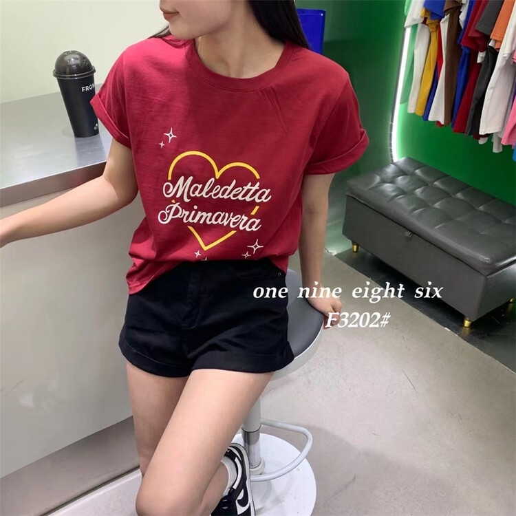 [1986] love letter simple and versatile short sleeve T-shirt 3202\xyy