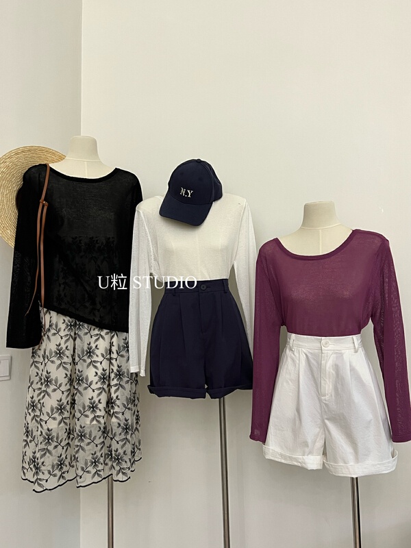 [u-grain] back knot design backless sunscreen T-shirt 33028\hbx