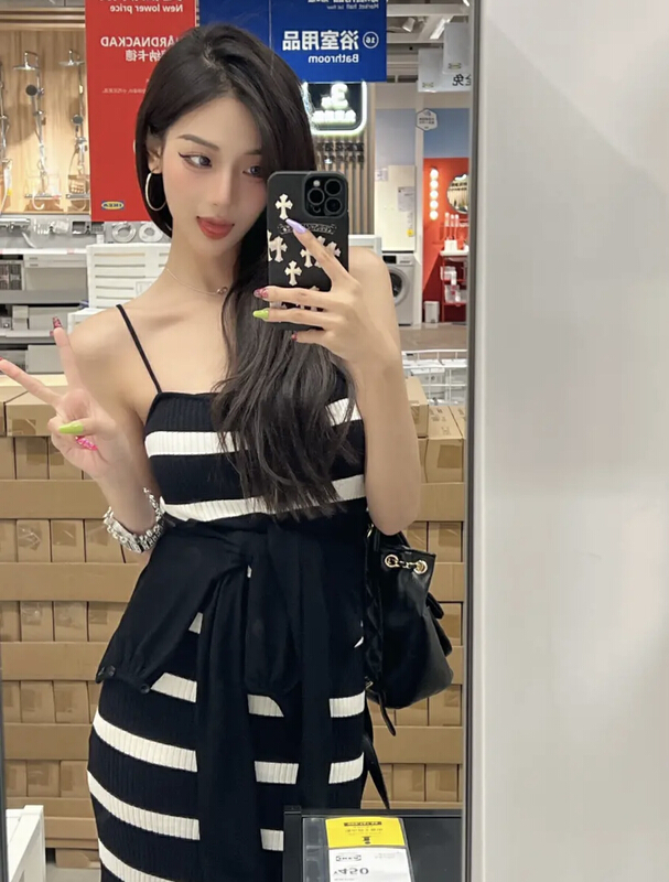 [fox] sleeveless striped Pullover dress 1859\wtt