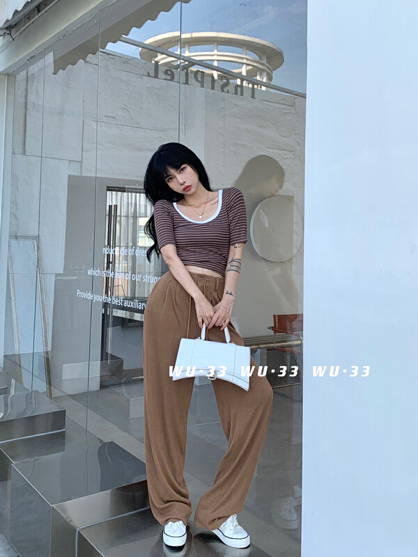 [wu.33] simple and versatile loose and slim casual pants 22325\wtt