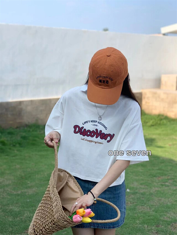 [one seven] loose letter printed short sleeve T-shirt 5100\xyy