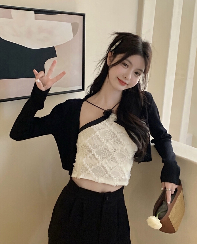[fox] Korean style texture with short sunscreen shirt 1815-1\wtt