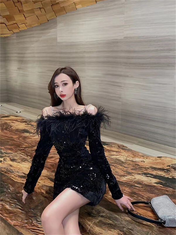 New year in early spring! 【 tangtangjia 】 fashion heavy industry Sequin dress (without shoulder strap) ys2-2015\pcz