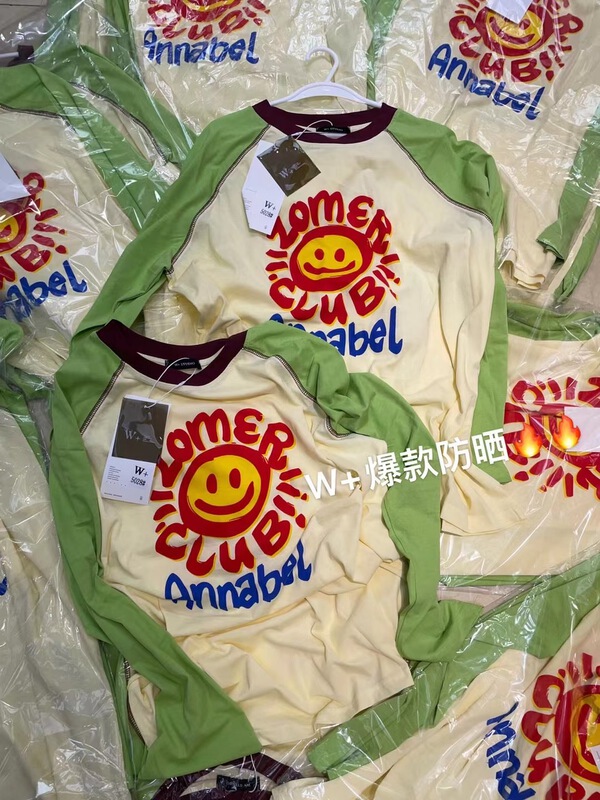 [w+] smiley face print Pullover sunscreen shirt 5028\wtt