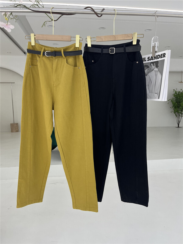 Cxdhh/ new year in early spring! [Boran Boran] Korean version simple net color casual pants (with belt) ys1-xb3-22b6008k\hll