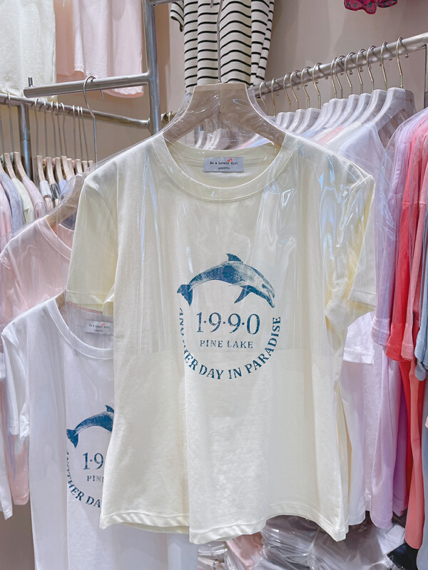[lucky] casual simple printed short sleeve T-shirt 8760\hbx