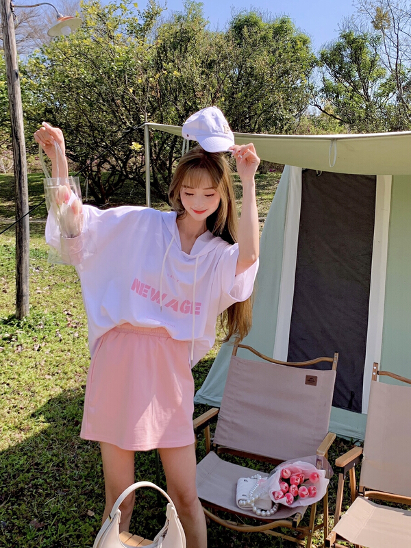 [love] embroidered letters Casual Short Sleeve T-shirt 896-1\wtt
