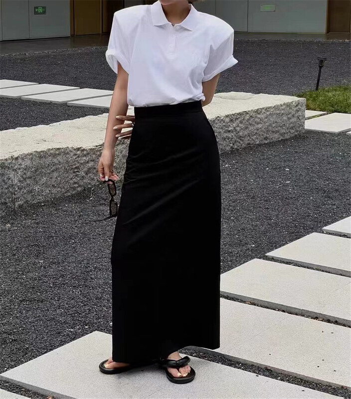 [keep] solid color pocket high waist slim skirt 7816\wtt