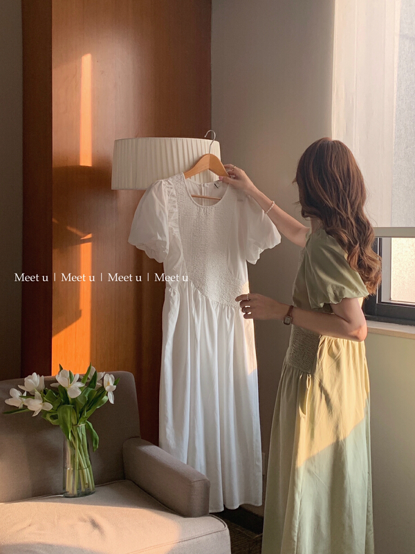[meetu] Korean wrinkled thin dress 22303\hbx