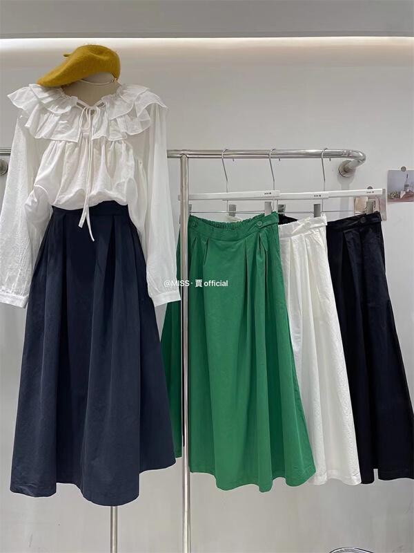 In early summer! [Miss Jia] Korean slim solid color umbrella skirt 885\xyy