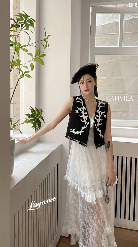 [lavame] fashionable and foreign style retro vest 7809\zxx