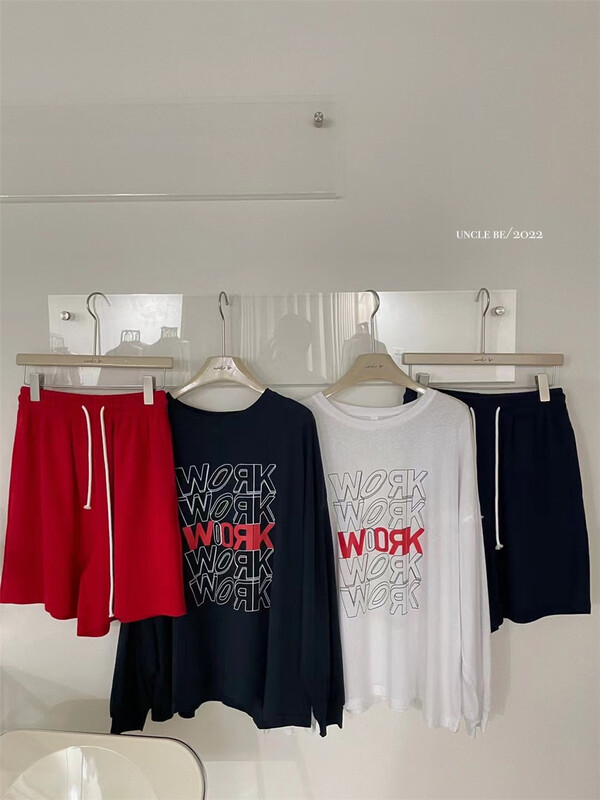 [UNC be] letter print loose long sleeve T-shirt 3097\xyy