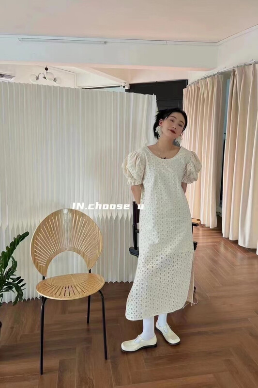 [Yan Zhen] fashion solid color medium length dress 76339\pcz