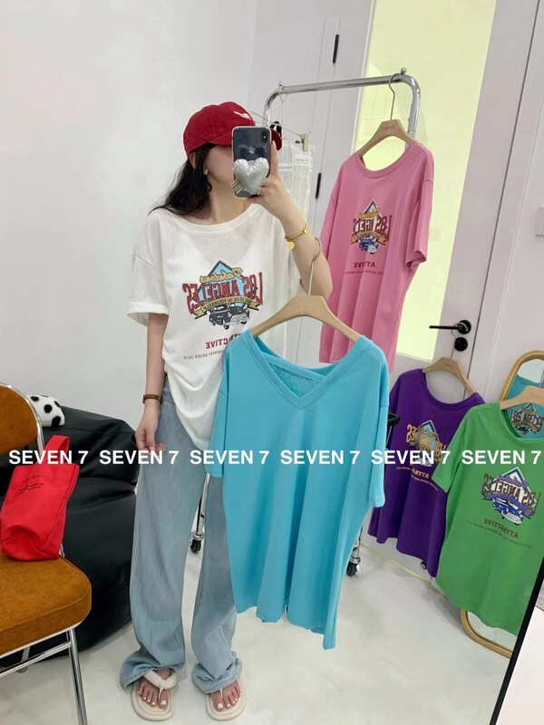 [seven 7] back cross versatile short sleeve T-shirt 8231\wtt