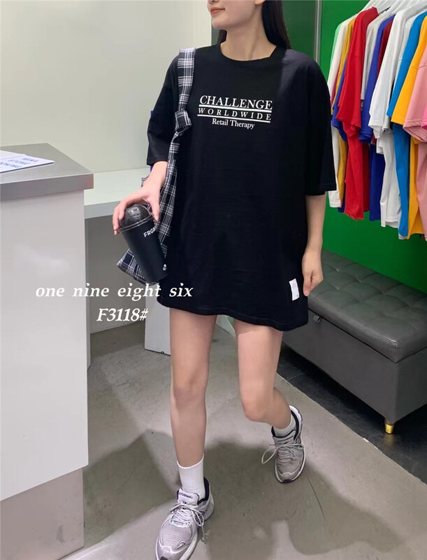[1986] loose simple letter printed short sleeve T-shirt 3118\xyy