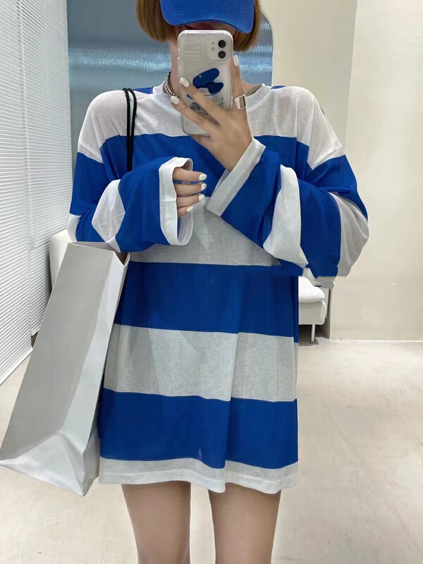 [rainbow] commuting simple stripe fashion sunscreen shirt 08212\wtt