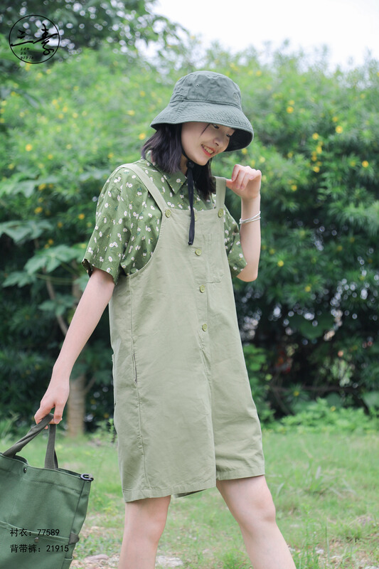 [original three element clothing] simple temperament casual loose strap pants 21915