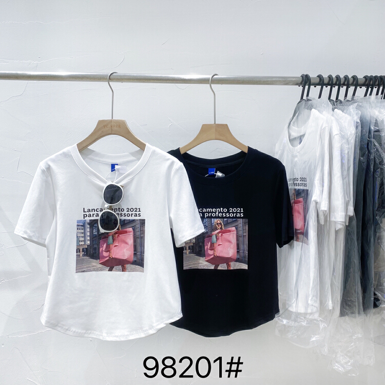 [ycnana] Korean casual printed letter short sleeve T-shirt 98201\lsw