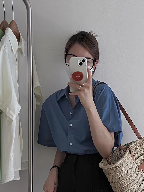 [h-xl] commuting versatile foreign style short sleeve shirt 3665\ll