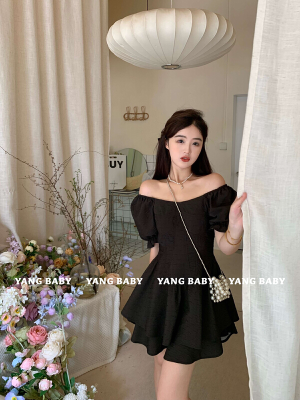[Yang baby] double layer skirt with waist closed and slim dress 3062\cl