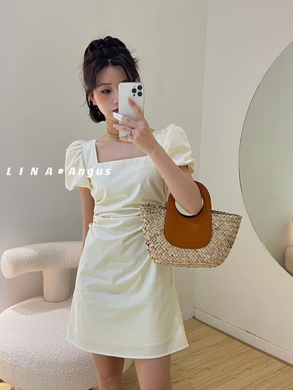 [Lina] French hollow out bandage dress 169\hjy